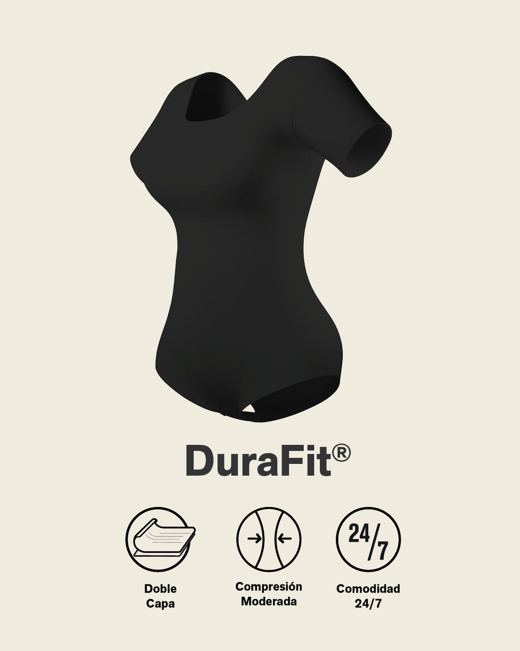 Short Sleeve Round Neck Shaper Bodysuit