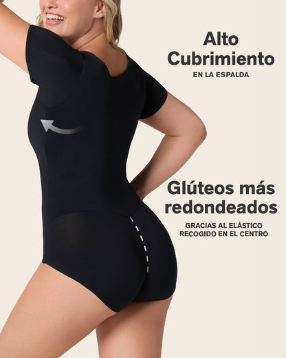 Short Sleeve Round Neck Shaper Bodysuit