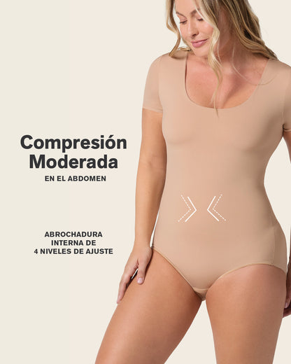 Short Sleeve Round Neck Shaper Bodysuit
