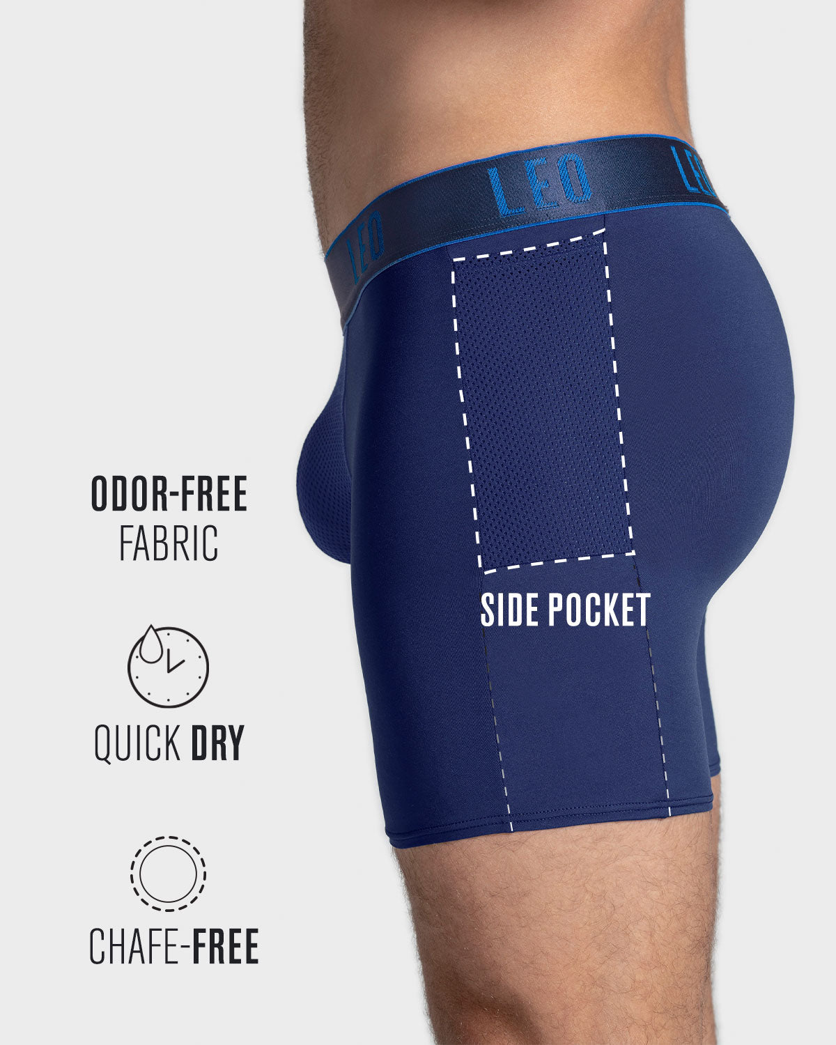3-Pack Long Athletic Boxer Briefs