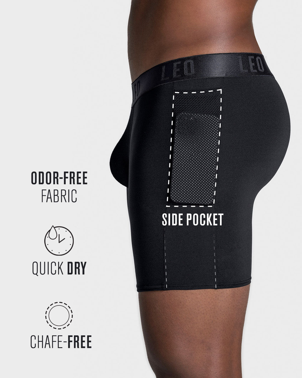3-Pack Long Athletic Boxer Briefs