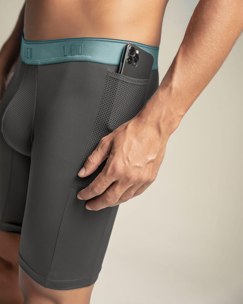 Long Athletic Boxer Brief with Side Pocket