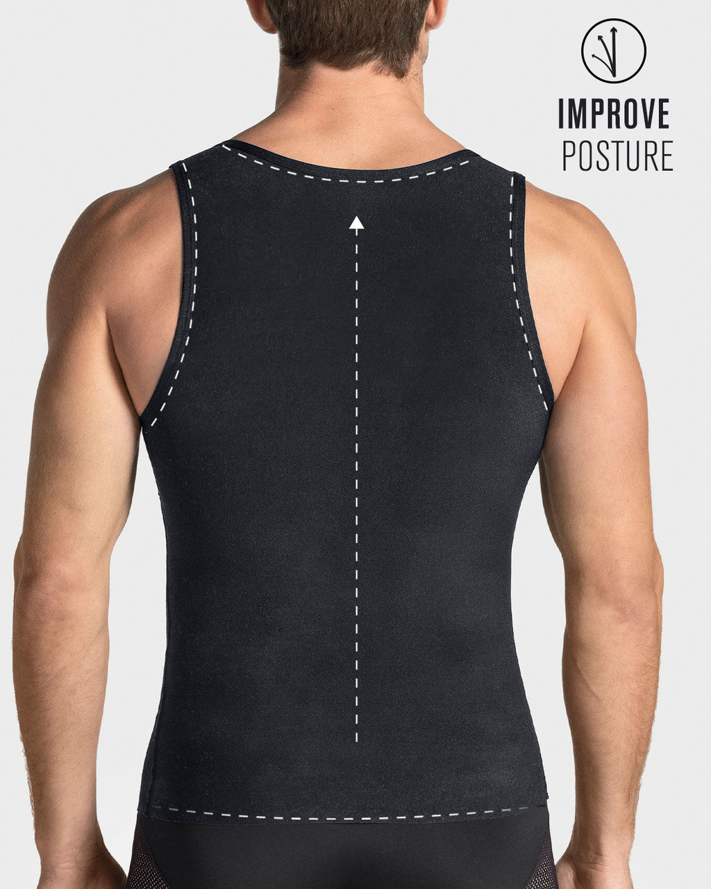 Stretch Cotton Moderate Compression Shaper Tank, Mesh Cutouts