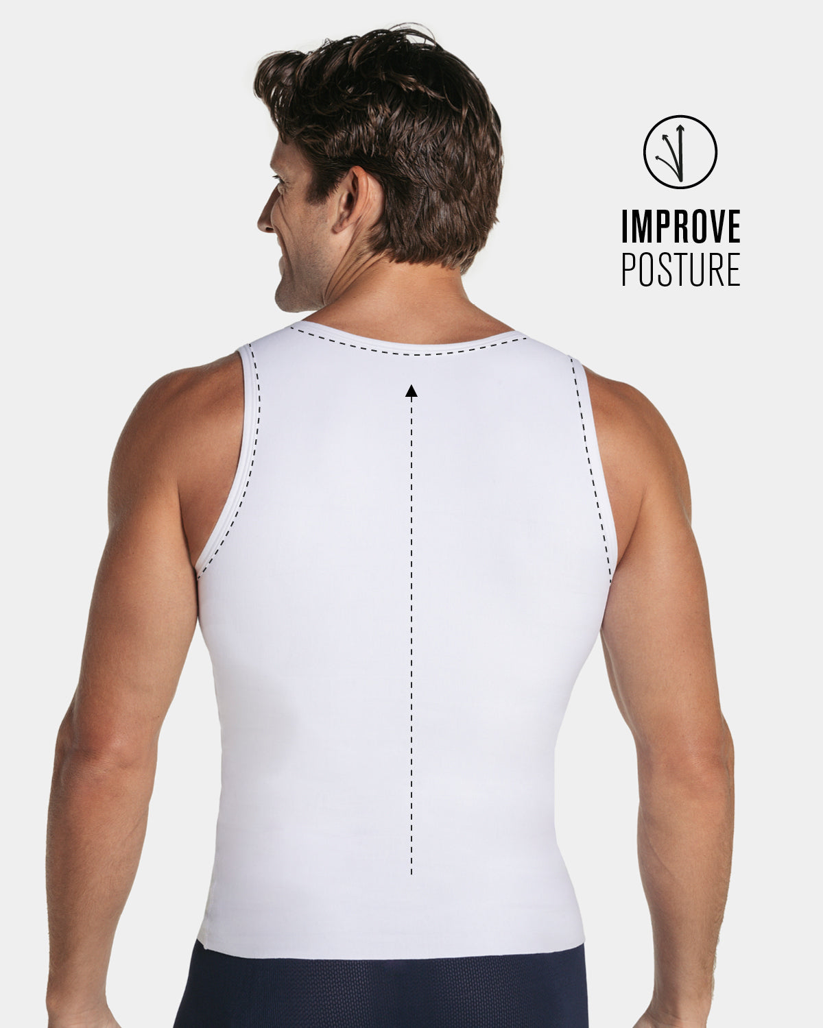 Stretch Cotton Moderate Compression Shaper Tank, Mesh Cutouts