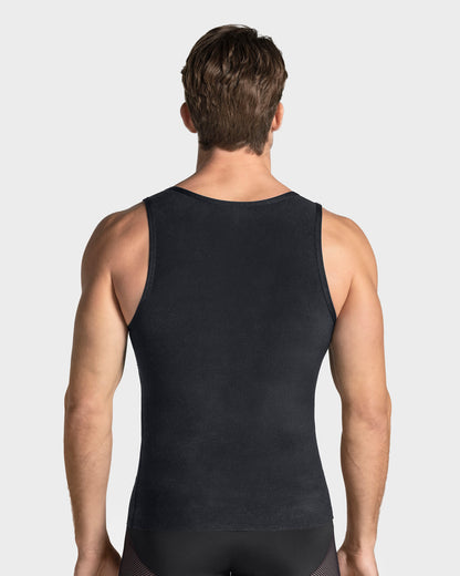 3-Pack of Stretch Cotton Moderate Compression Shaper Tanks with Mesh Cutouts