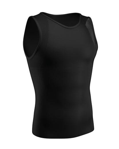 4-Pack of Stretch Cotton Moderate Compression Shaper Tanks with Mesh Cutouts