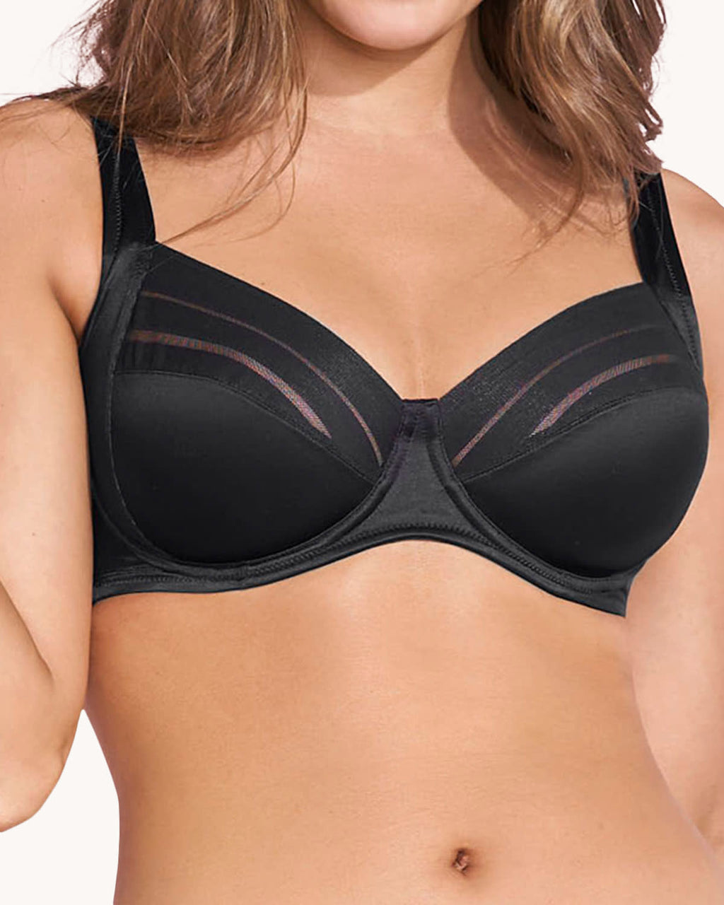 Lace Stripe Natural Support Classic Bra