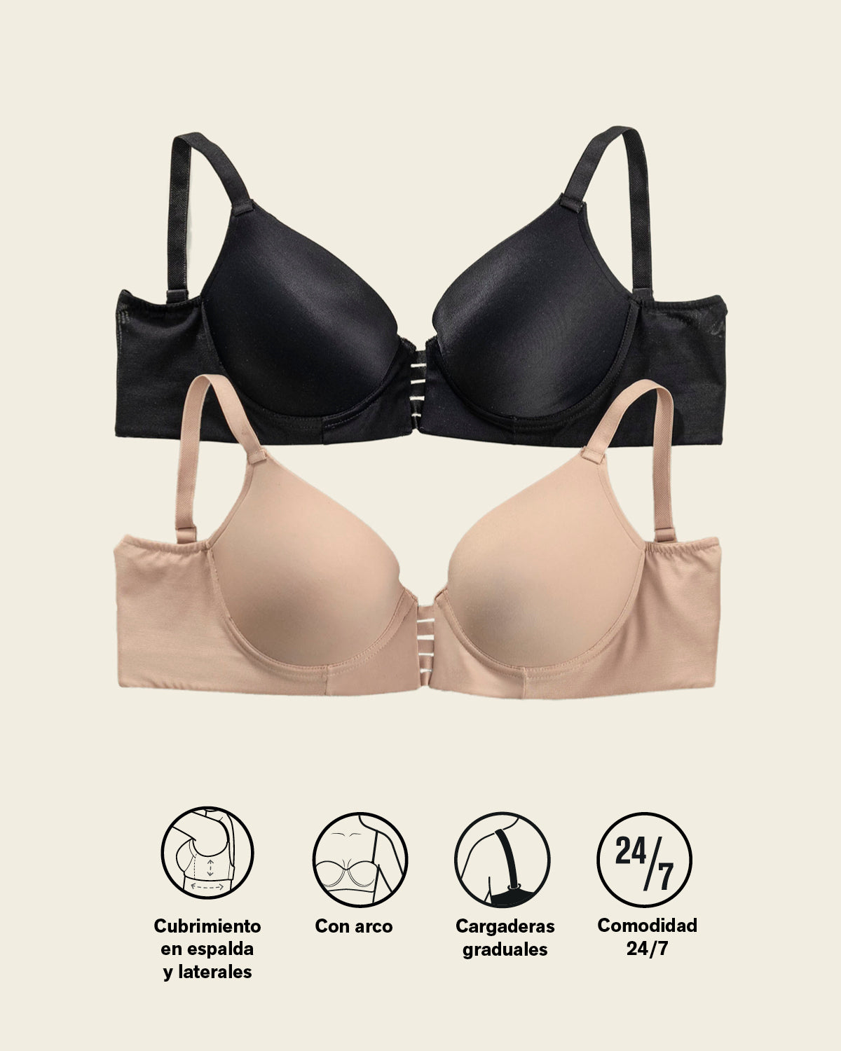 Memory Foam Push-Up Underwire Bustier Bra with Strappy Front