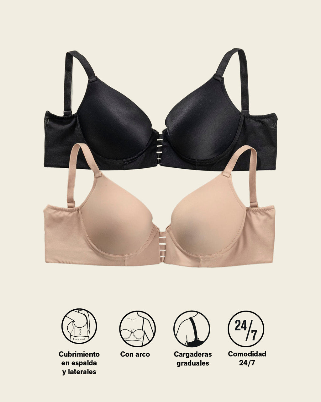 Memory Foam Push-Up Underwire Bustier Bra with Strappy Front