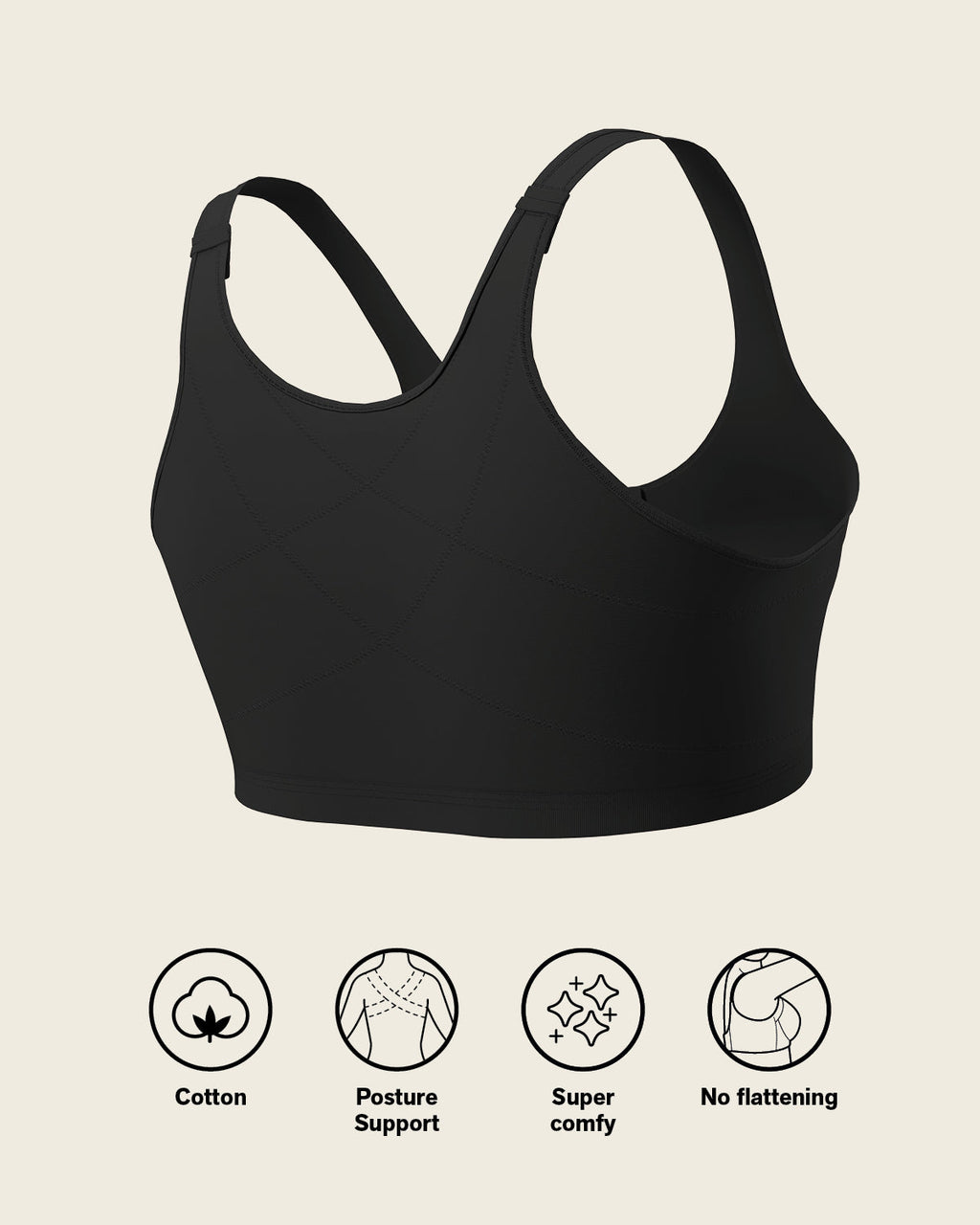 Stretch Cotton Wireless Posture Corrector Bra