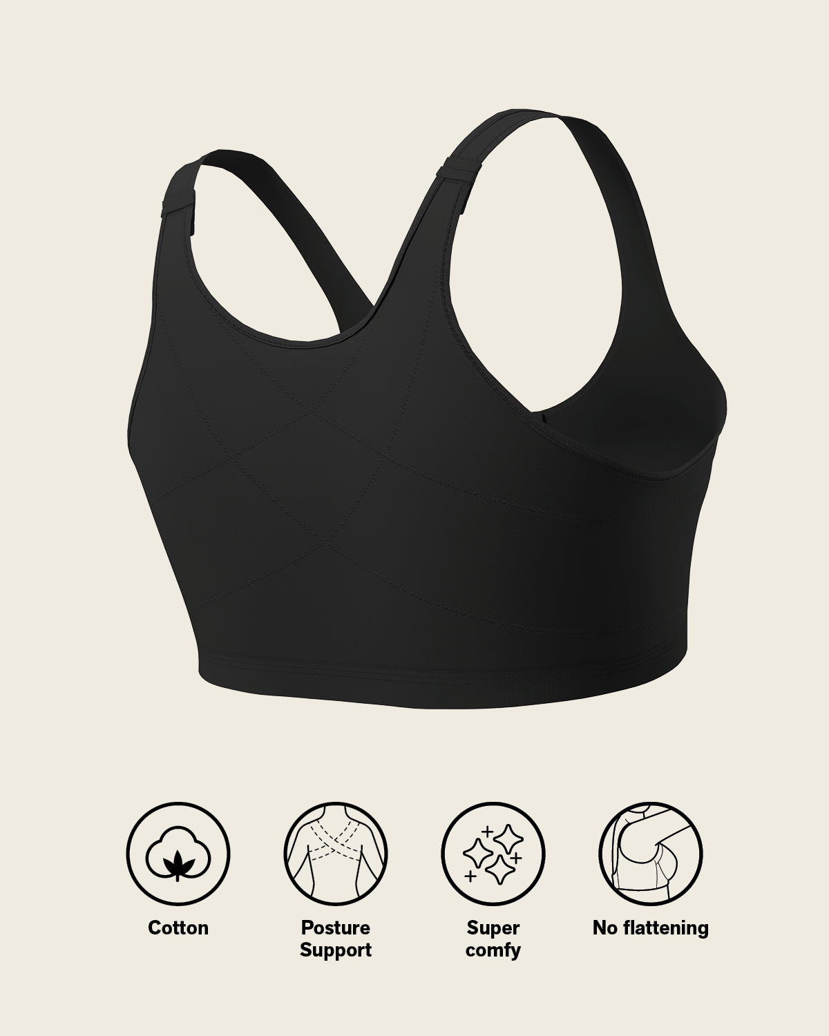 Stretch Cotton Wireless Posture Corrector Bra