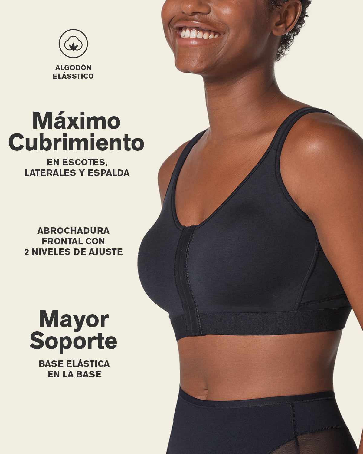 Stretch Cotton Wireless Posture Corrector Bra