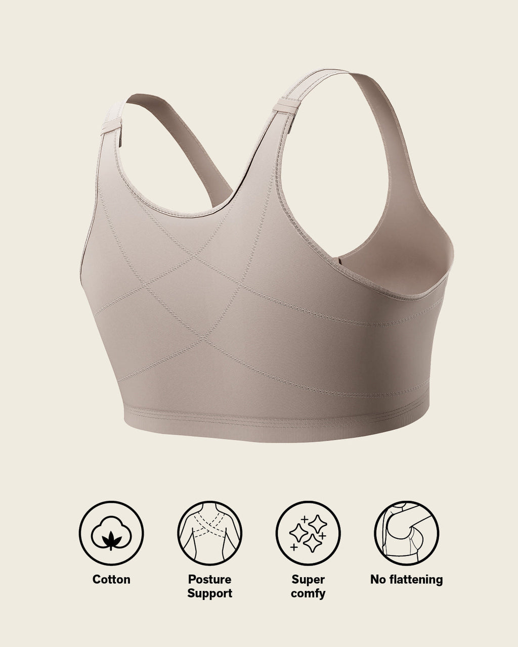 Stretch Cotton Wireless Posture Corrector Bra