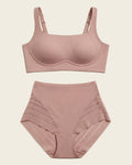 Everyday Bra + Stripe Undetectable Shaper Panty in Rosewood