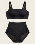 Everyday Bra + Stripe Undetectable Shaper Panty in Black
