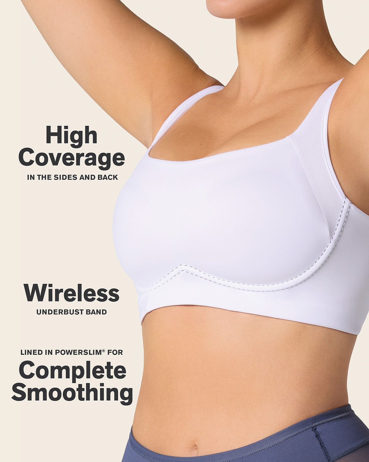 Everyday Bra + Stripe Undetectable Shaper Panty in White