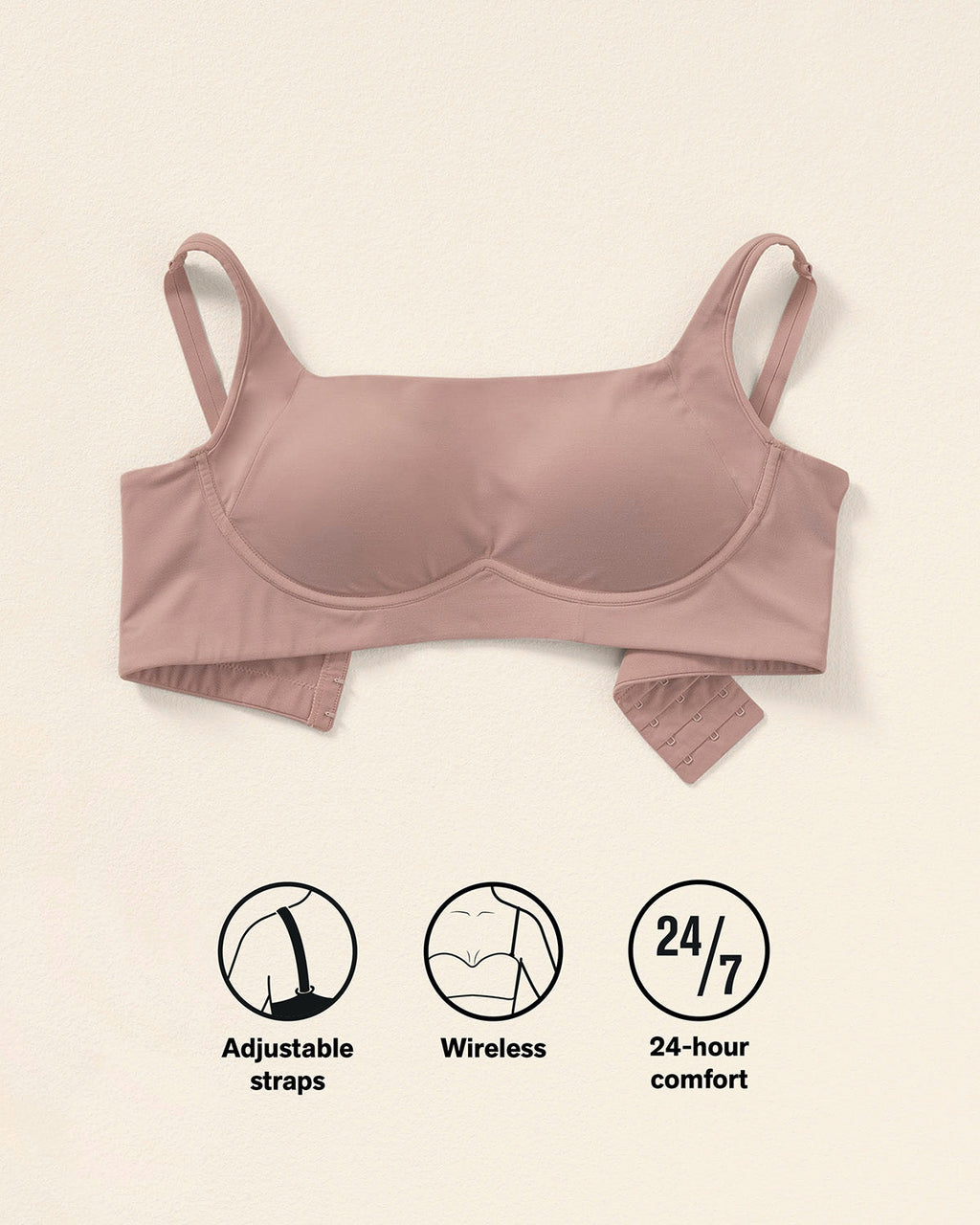 Everyday Bra + Stripe Undetectable Shaper Panty in Rosewood