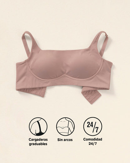 Everyday Bra + Stripe Undetectable Shaper Panty in Rosewood