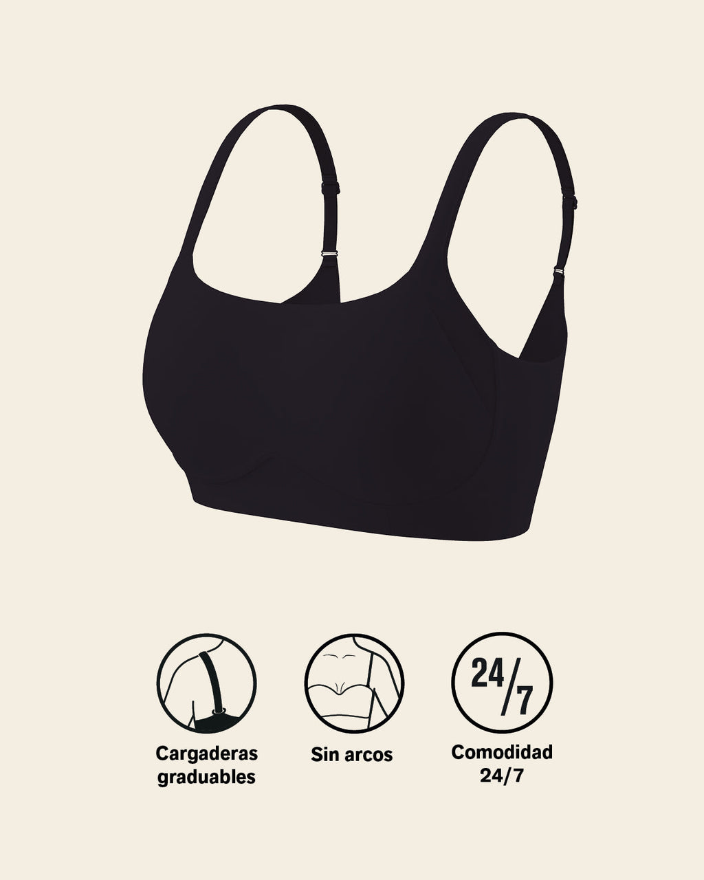 Everyday Bra + Stripe Undetectable Shaper Panty in Black