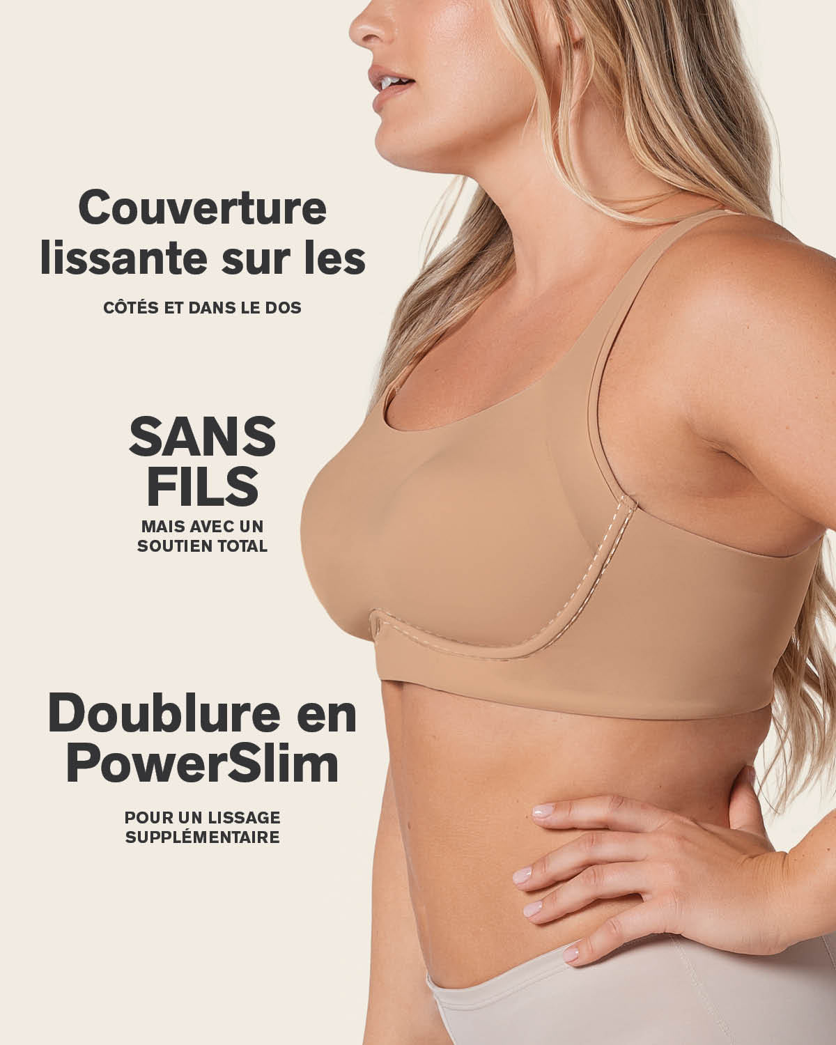 Everyday Bra + Stripe Undetectable Shaper Panty in Golden Beige