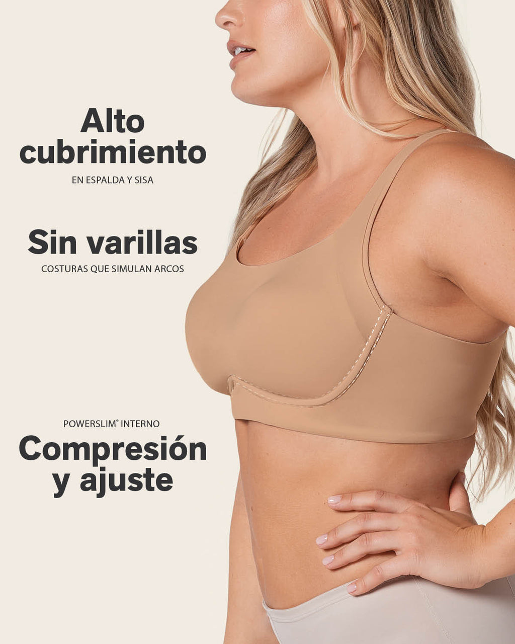 Everyday Bra + Stripe Undetectable Shaper Panty in Golden Beige