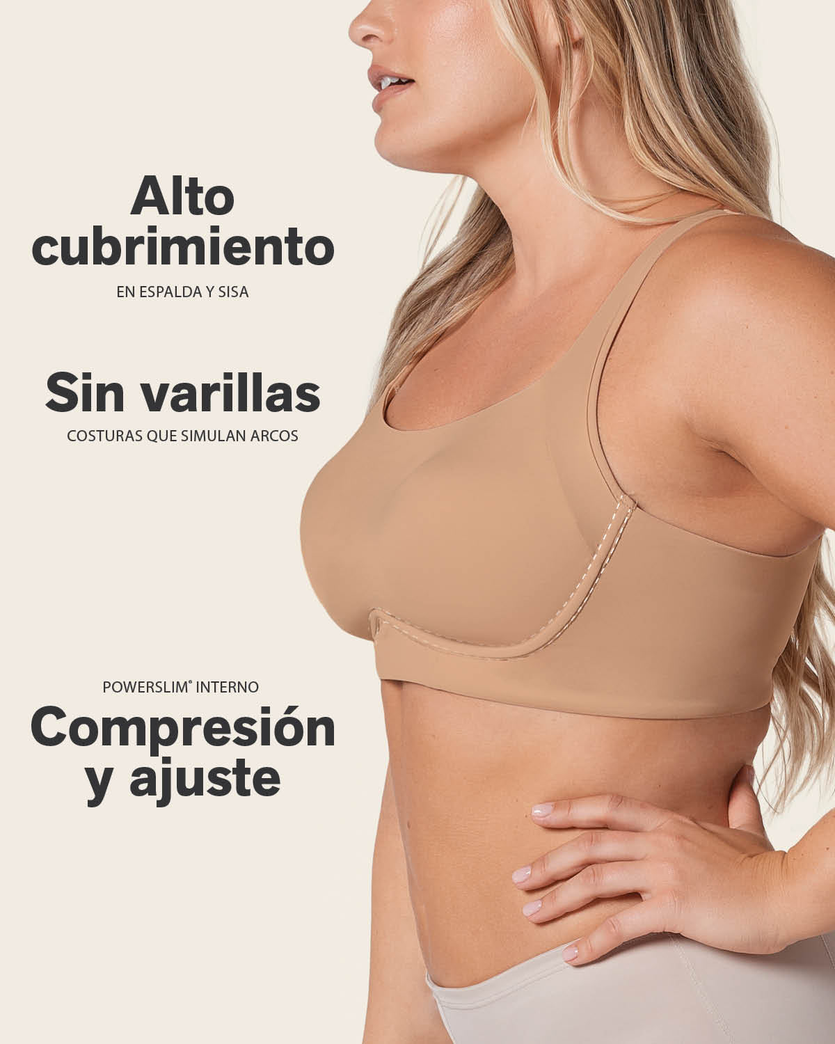 Everyday Bra + Stripe Undetectable Shaper Panty in Golden Beige