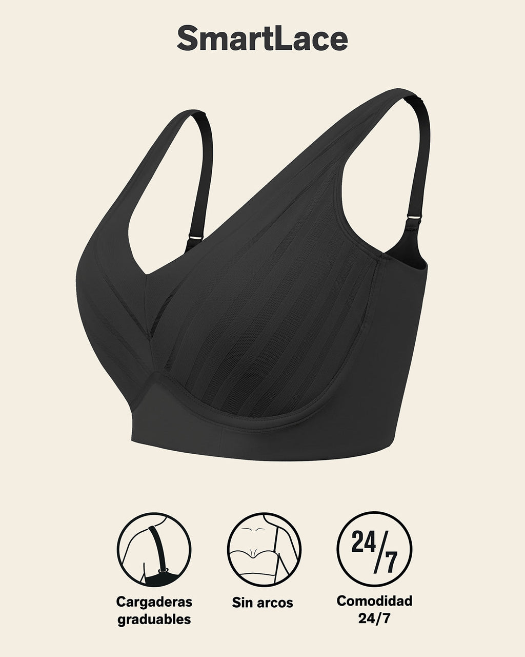 Daily Bra & Stripe Undetectable in Black