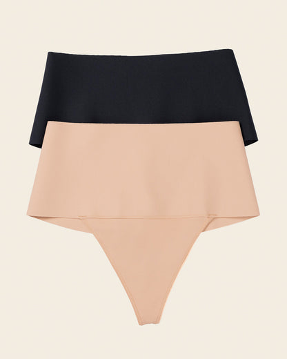 2-Pack FusedContour High-Tech High-Waisted Sculpting Thongs