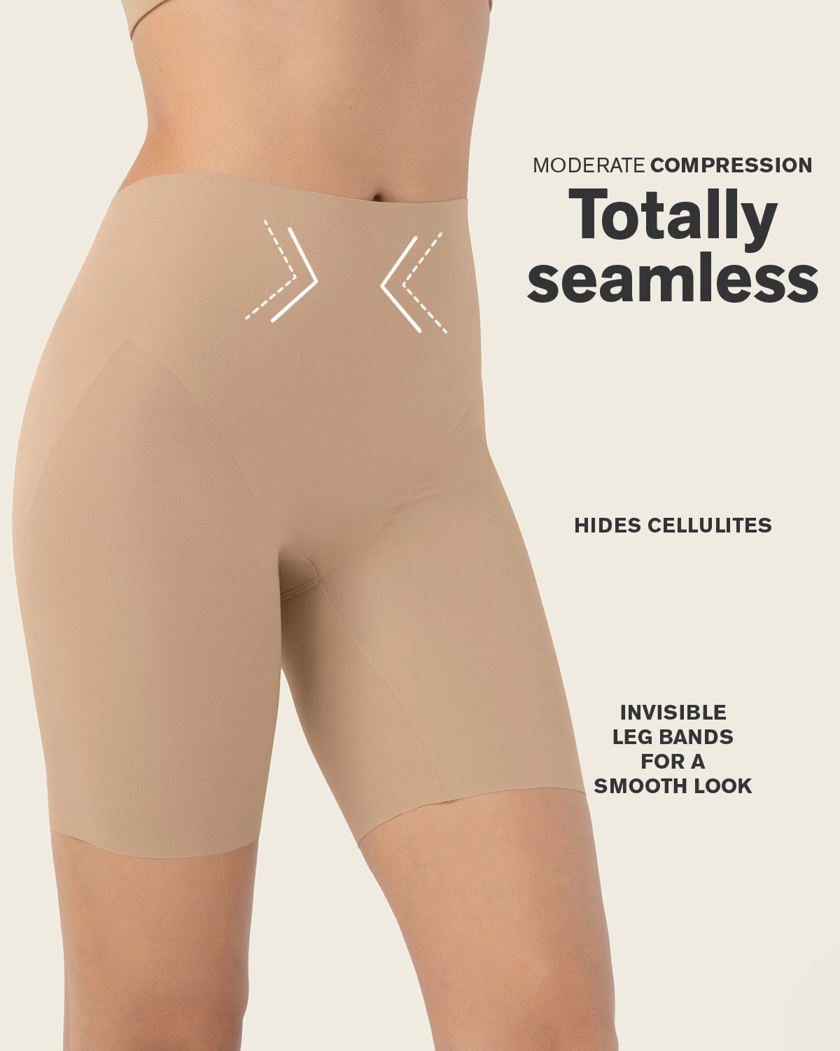 Undetectable Backless Moderate Shaper Short