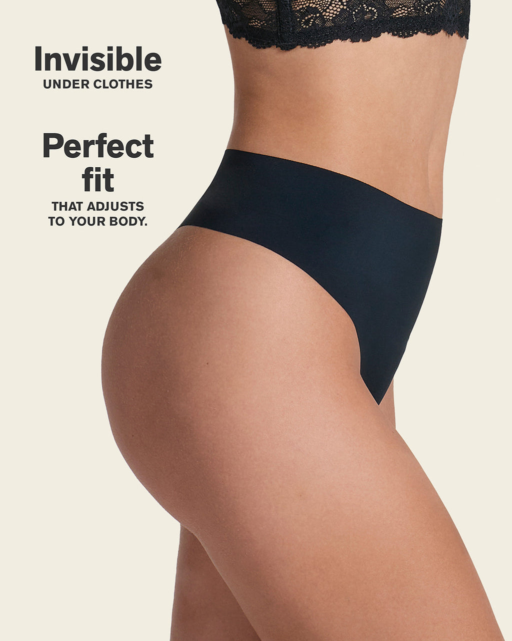 High-Waisted Invisible Microfiber Thong Panty