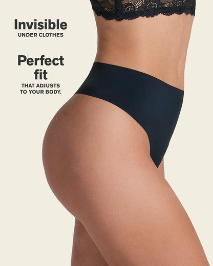 High-Waisted Invisible Microfiber Thong Panty
