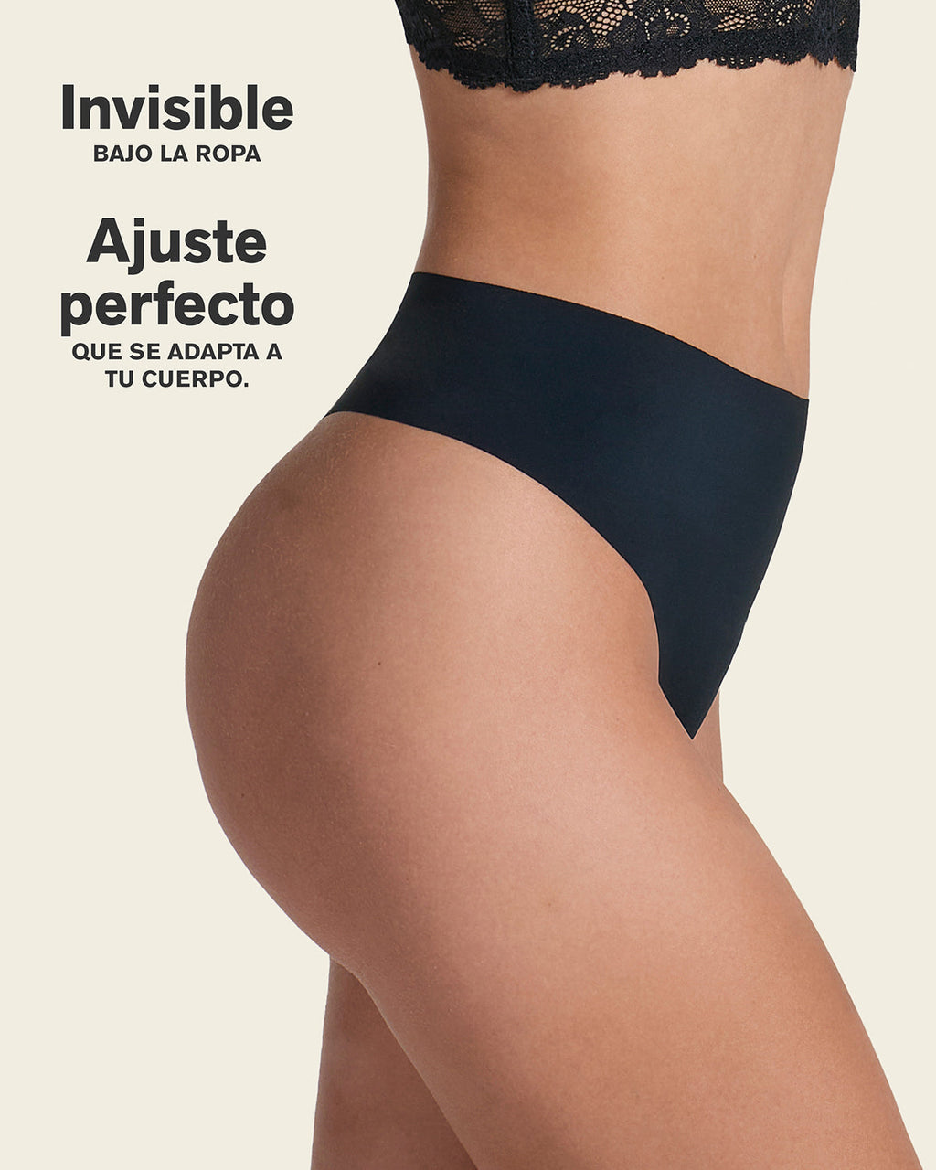 High-Waisted Invisible Microfiber Thong Panty