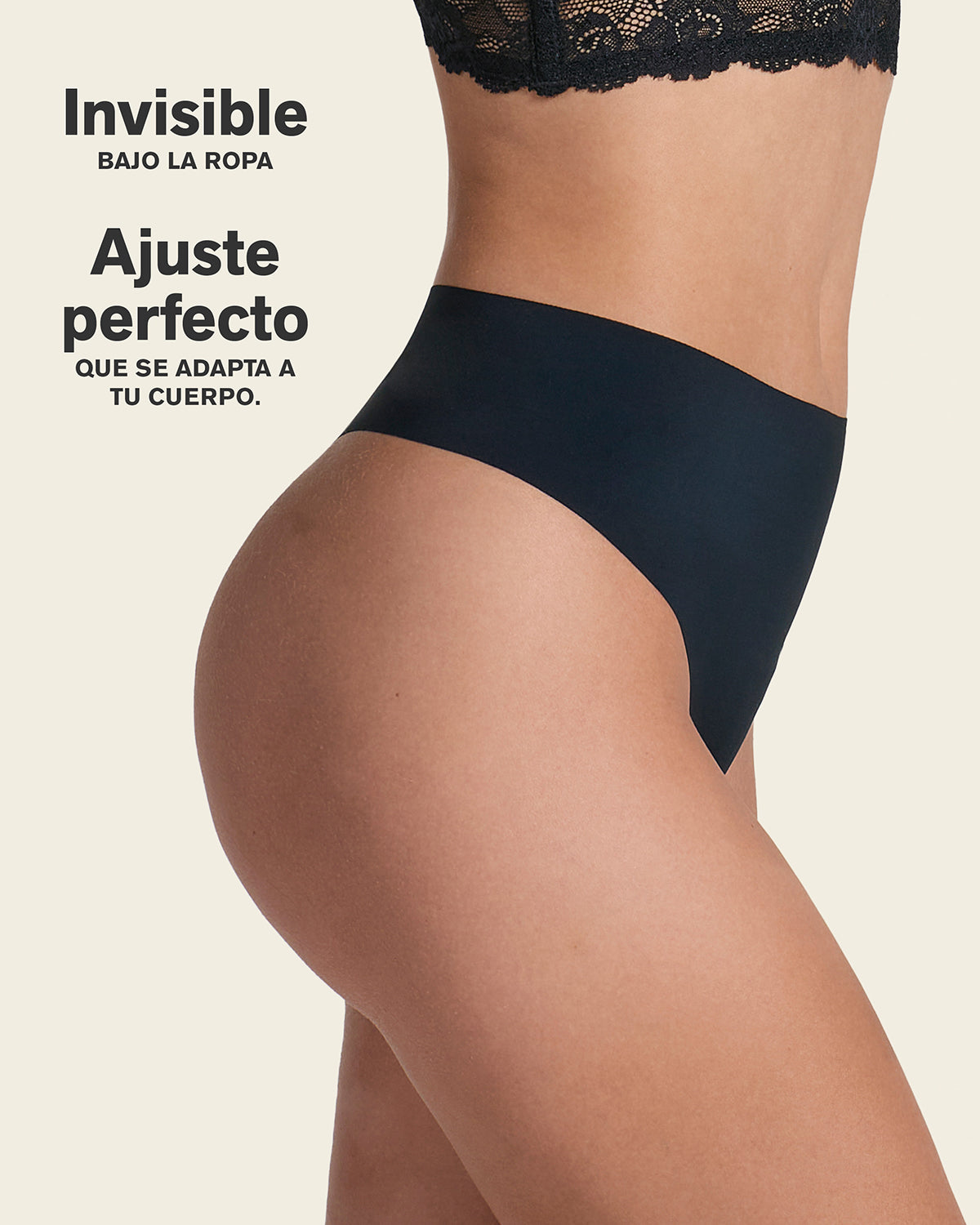 High-Waisted Invisible Microfiber Thong Panty