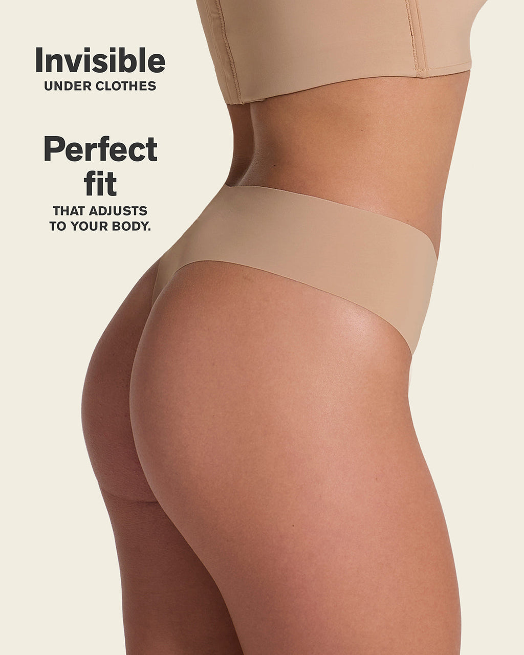 High-Waisted Invisible Microfiber Thong Panty