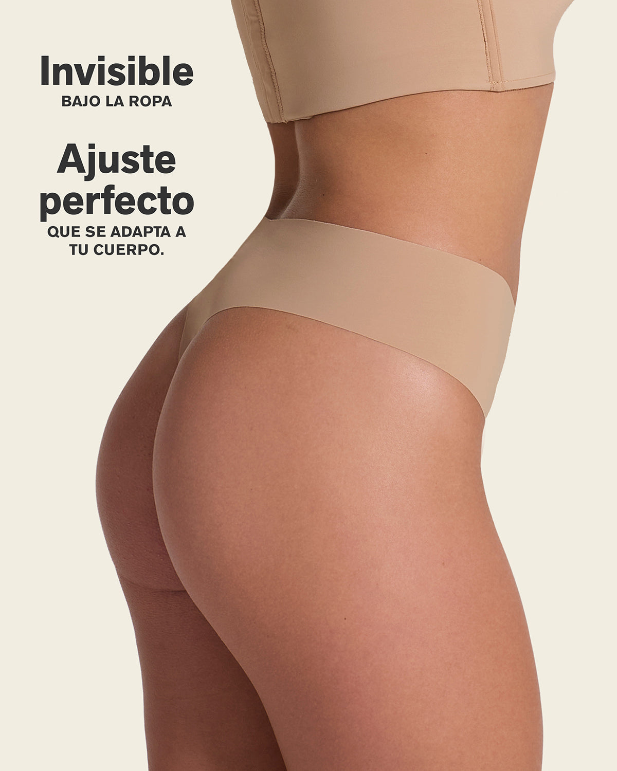 High-Waisted Invisible Microfiber Thong Panty