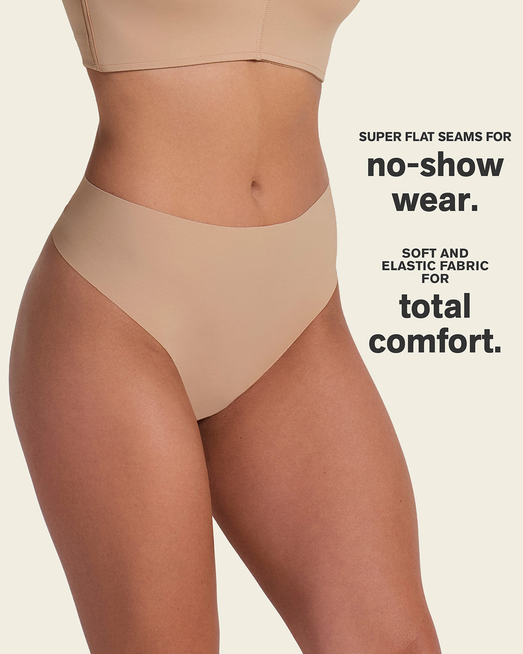 High-Waisted Invisible Microfiber Thong Panty