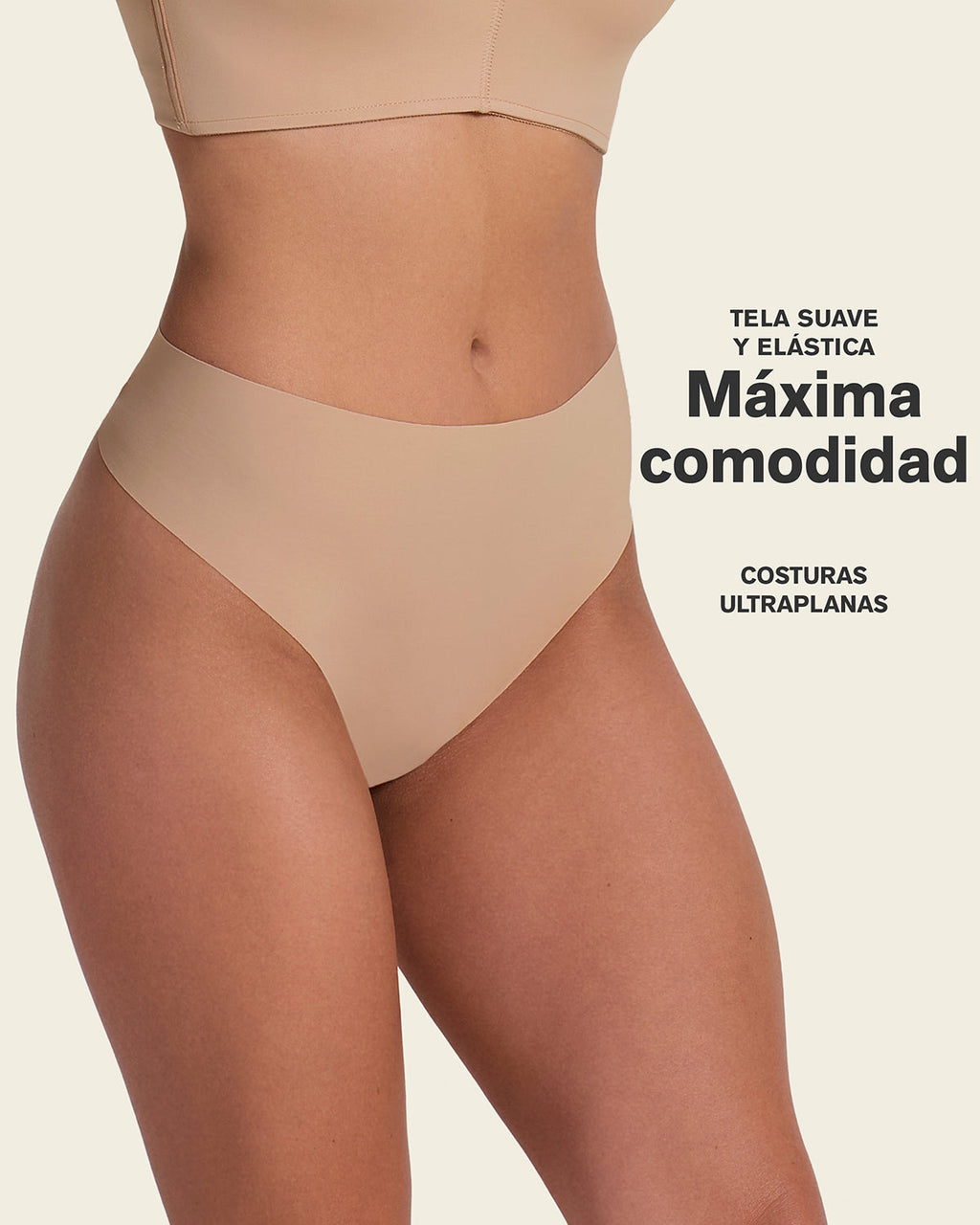 High-Waisted Invisible Microfiber Thong Panty