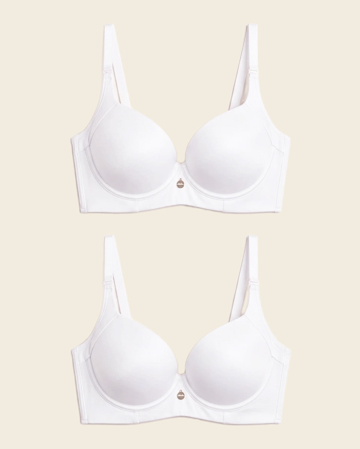 2-Pack High Profile Back Smoothing Bras with Soft Full Coverage Cups