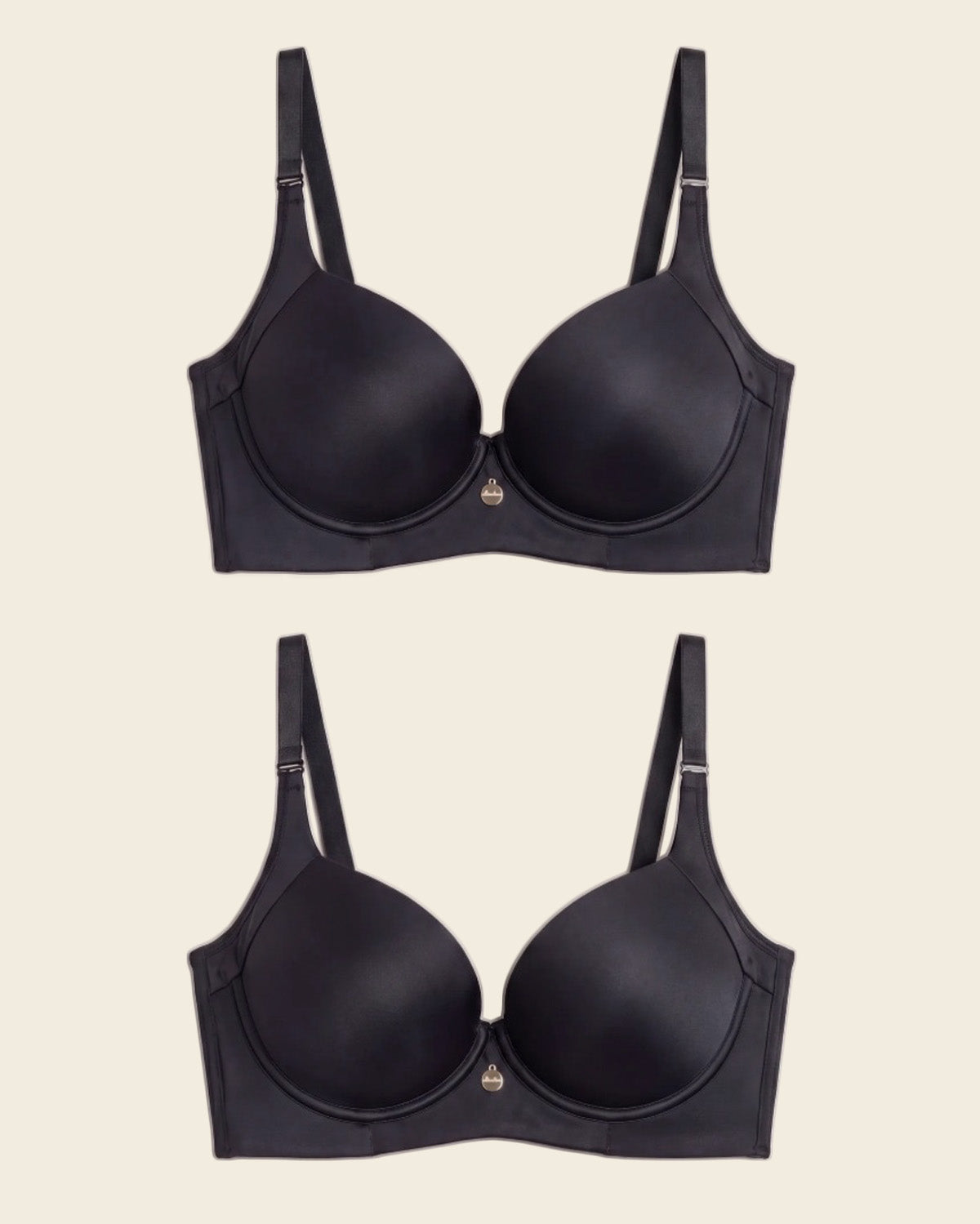 2-Pack High Profile Back Smoothing Bras with Soft Full Coverage Cups