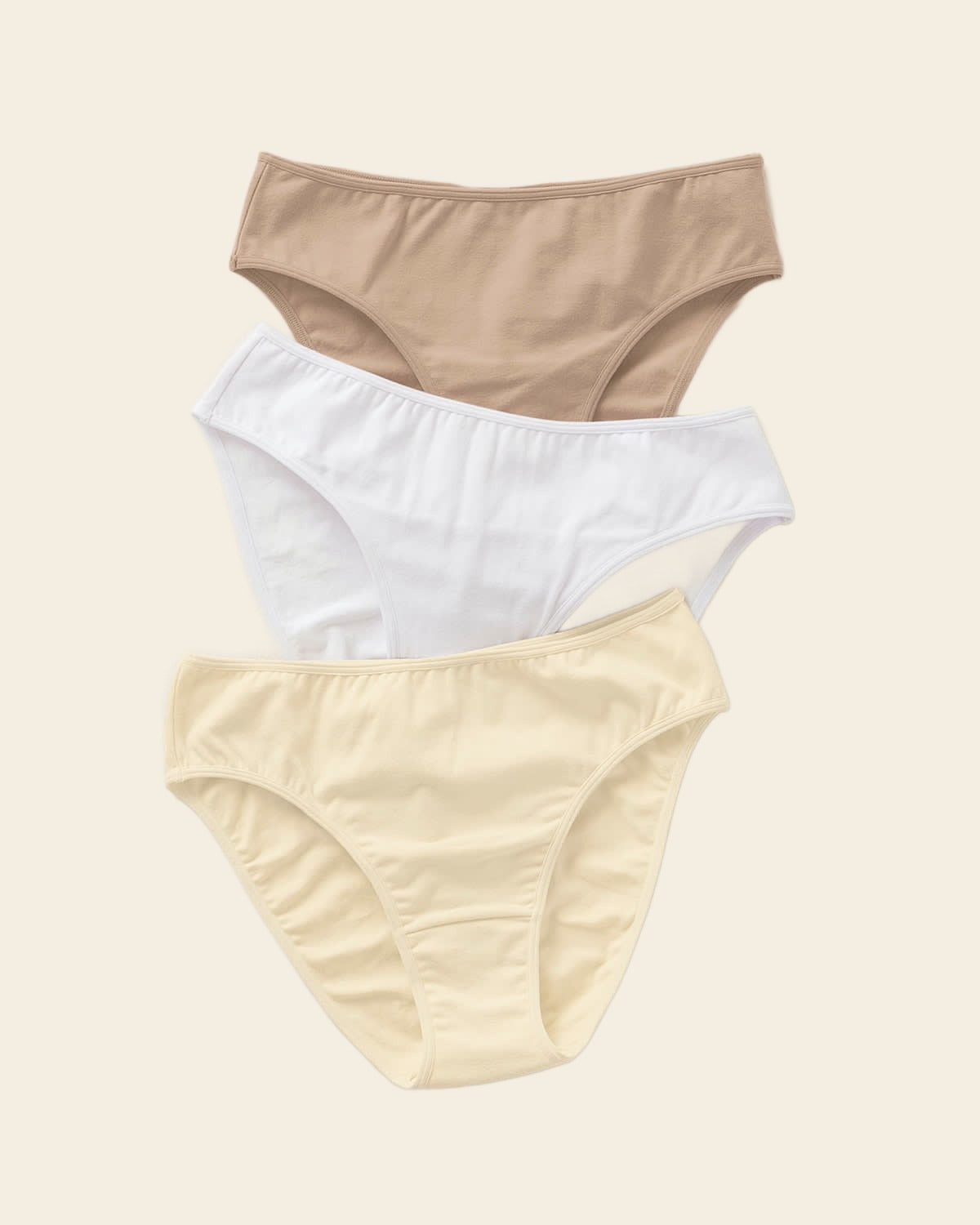 3-Pack Stretch Cotton Mid-Rise Bikini Panties