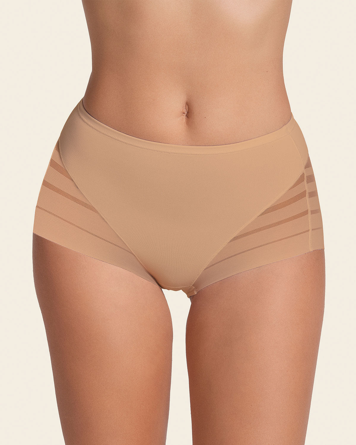 Everyday Bra + Stripe Undetectable Shaper Panty in Golden Beige