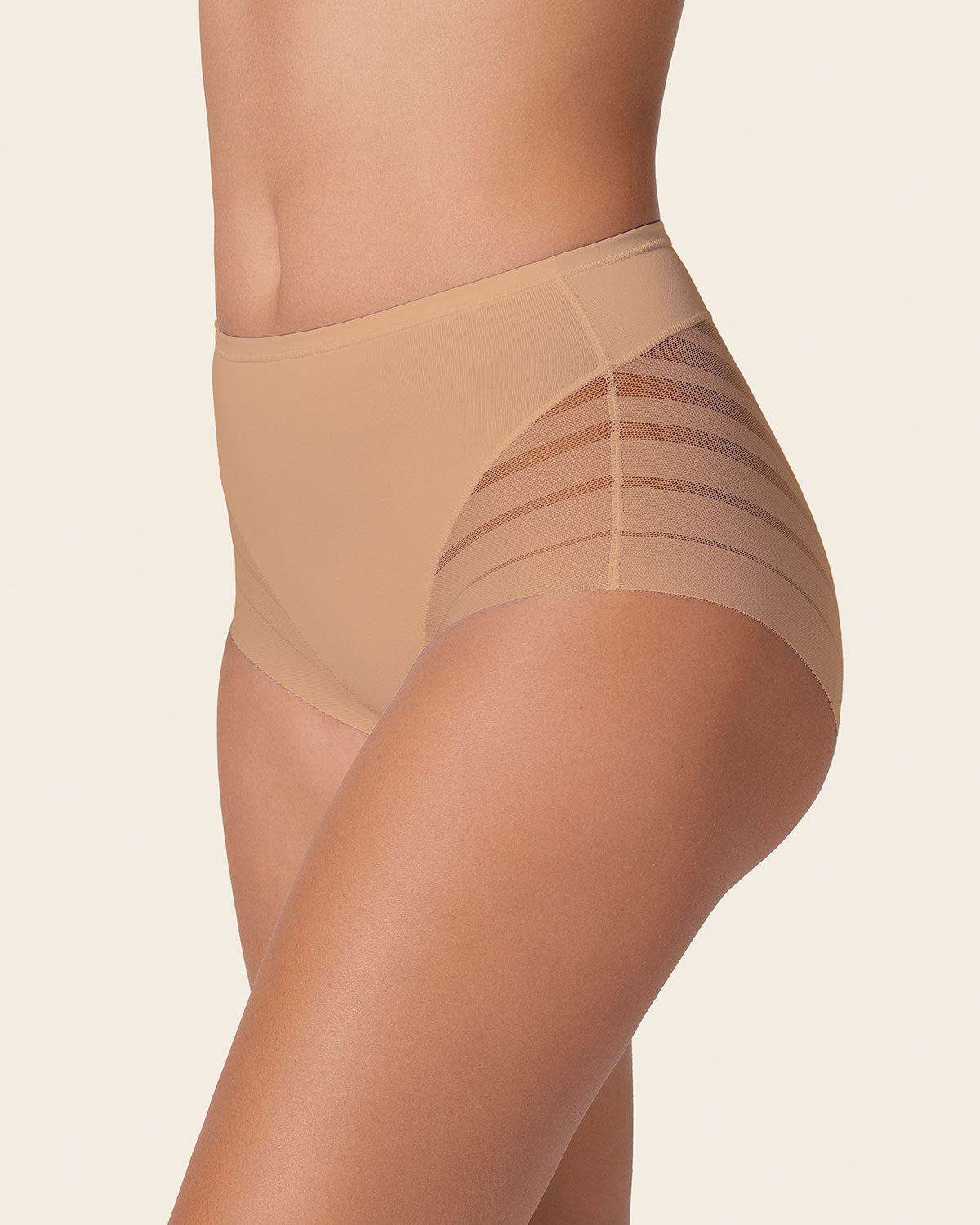High Profile Bra + Stripe Undetectable Panty in Golden Beige