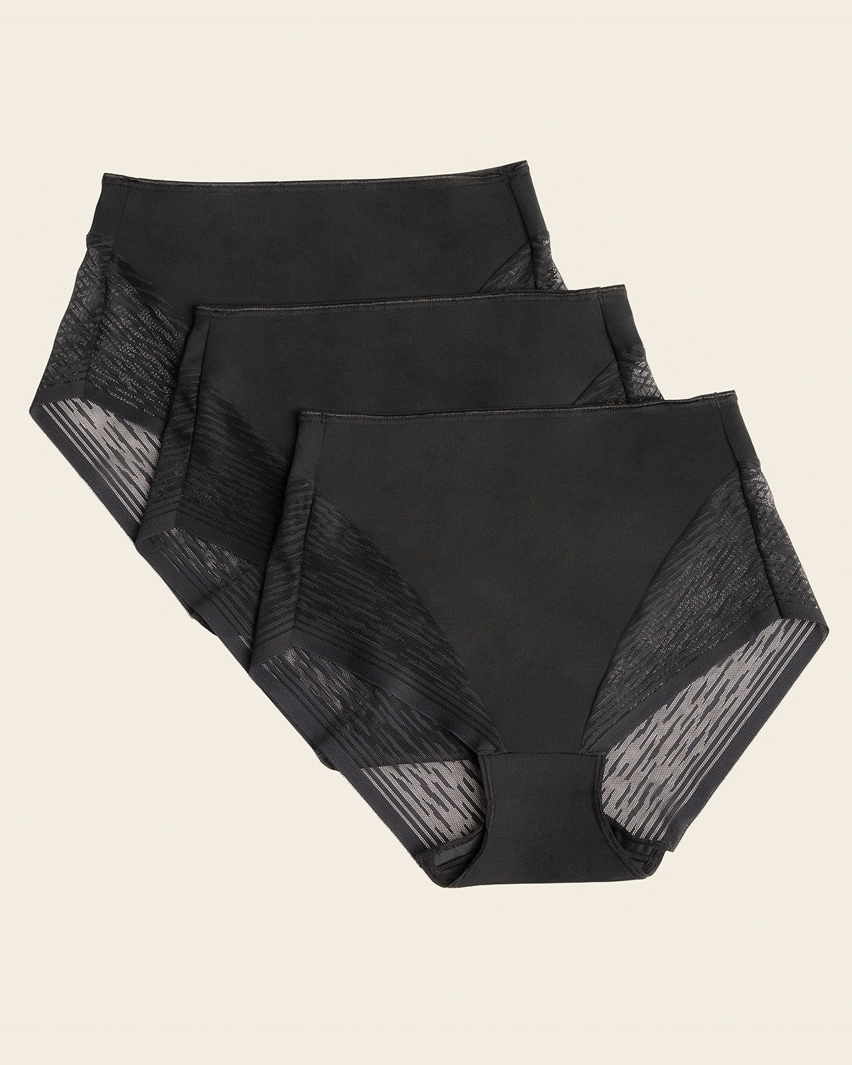3-Pack High-Waisted Sheer Lace Shaper Panties