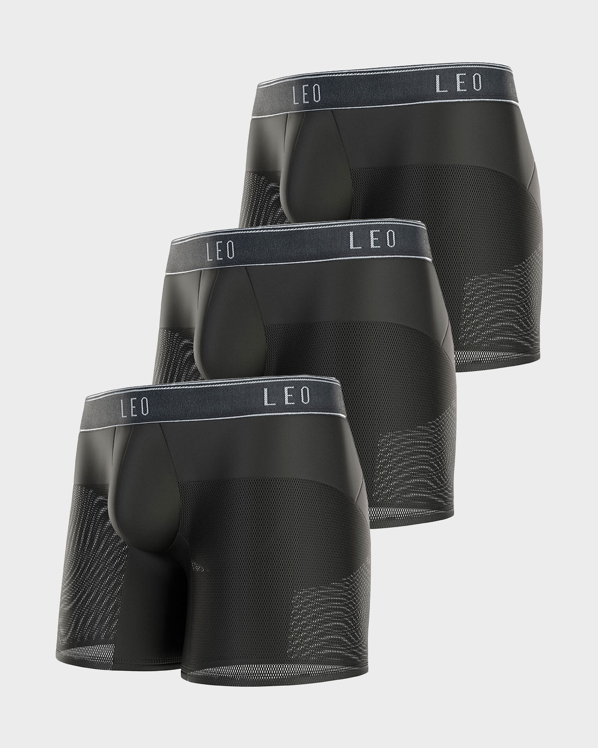 3-Pack High-Tech Mesh Boxer Briefs with Ergonomic Pouch