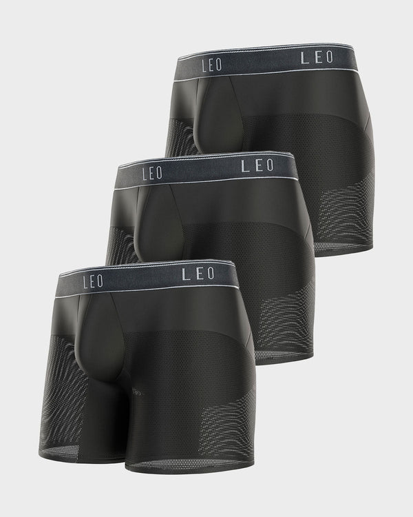 3-Pack High-Tech Mesh Boxer Briefs with Ergonomic Pouch