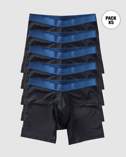 5-Pack High-Tech Mesh Boxer Briefs with Ergonomic Pouches