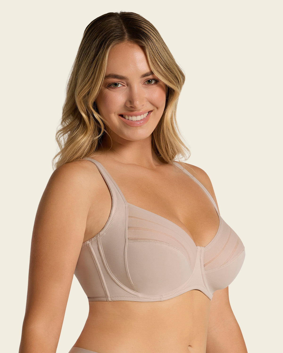 Lace Stripe Natural Support Classic Bra