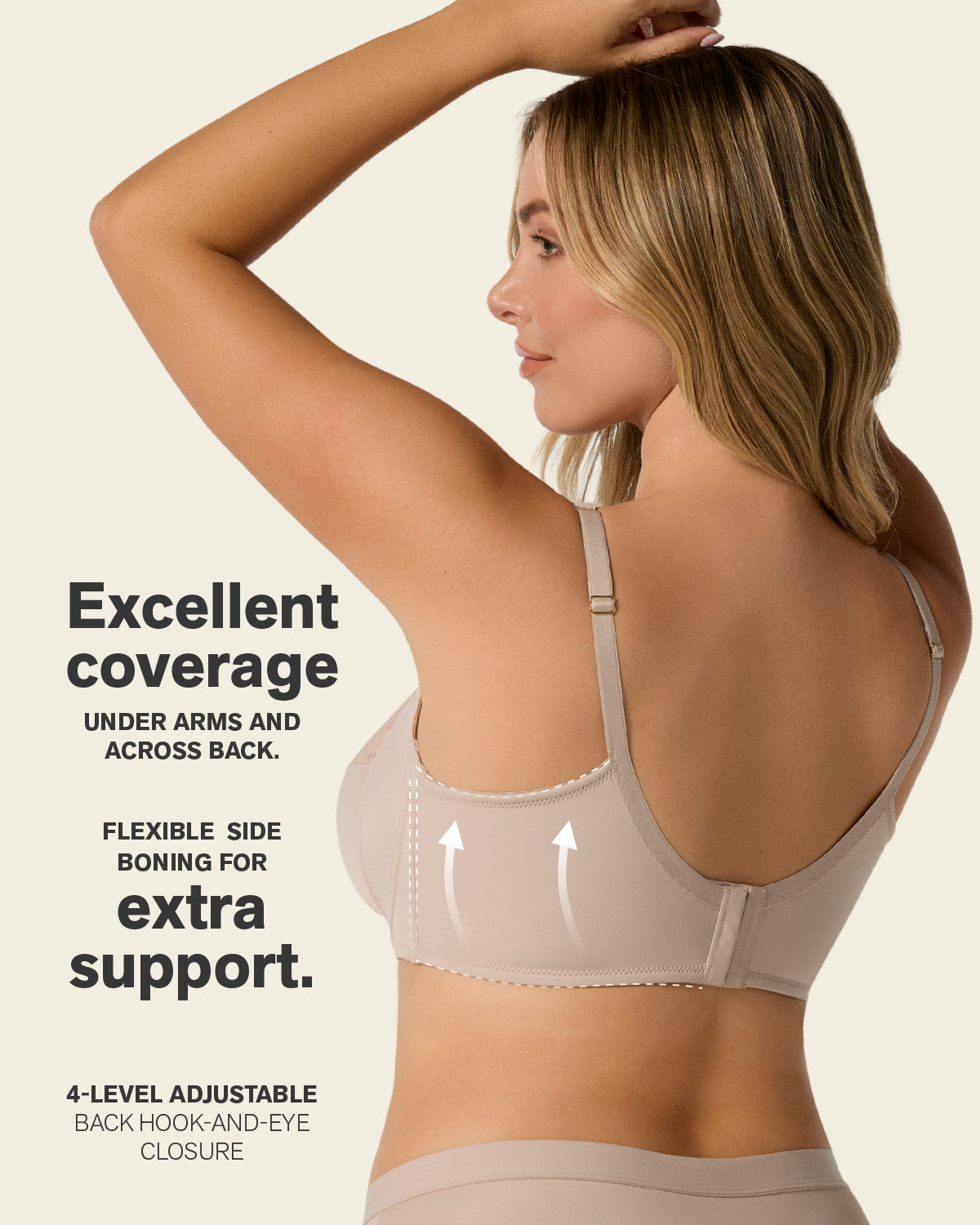 Lace Stripe Natural Support Classic Bra