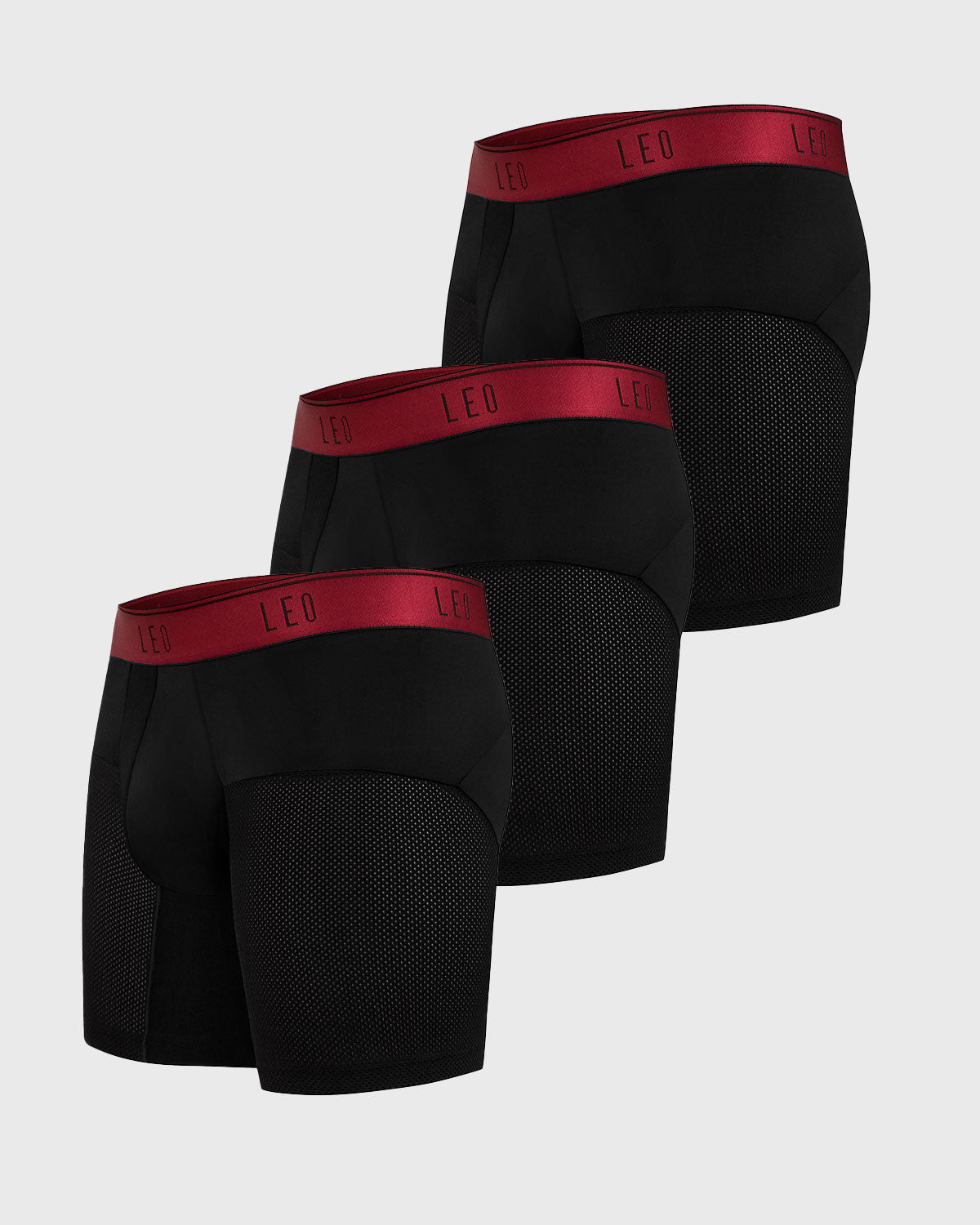 3-Pack High-Tech Mesh Boxer Briefs with Ergonomic Pouch