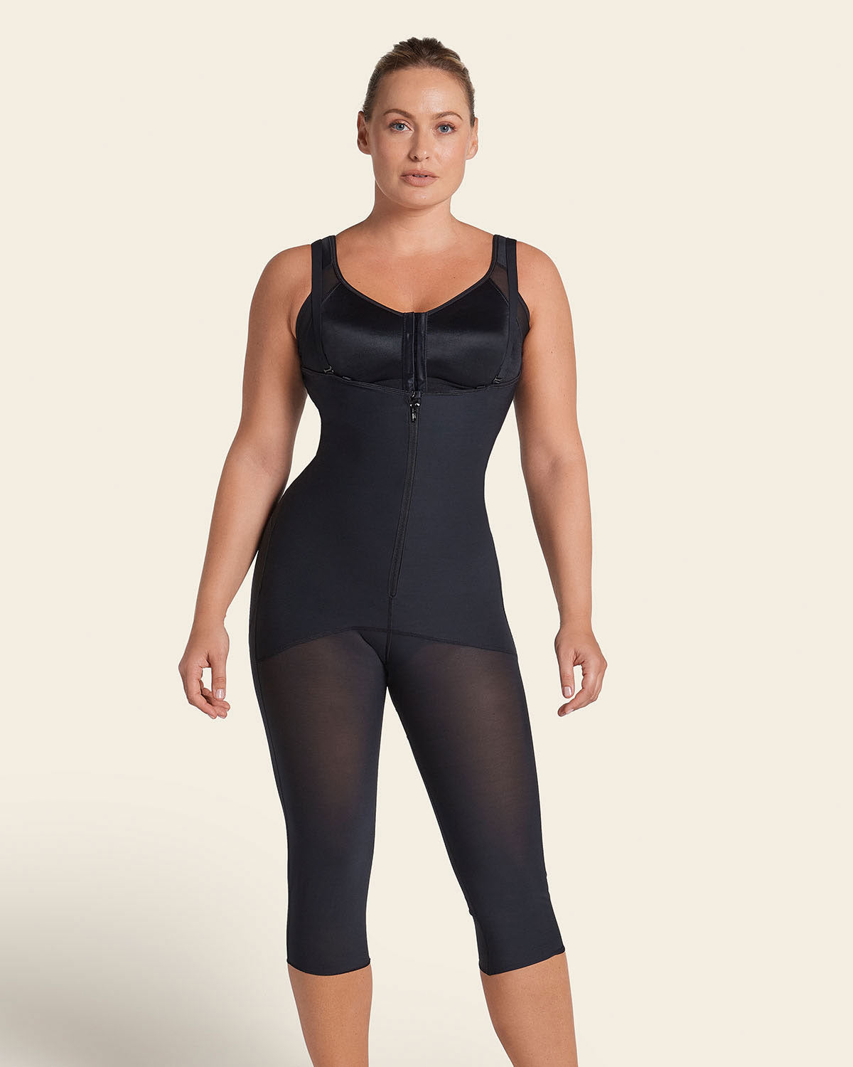 Post-Surgical Calf-Length Girdle, Front Hook-And-Zip Closure